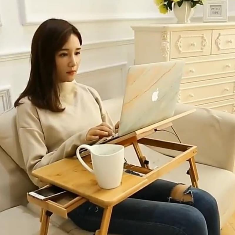 Laptop bamboo table